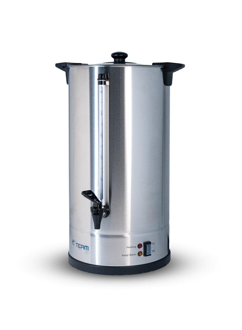 تيم TEAM 24L Stainless Steel Water Boiler | 2250W Electric Hot Water Urn | Commercial Tea & Coffee Dispenser with Thermostat Control | Durable 304 SS | Catering & Office Use - Image 1